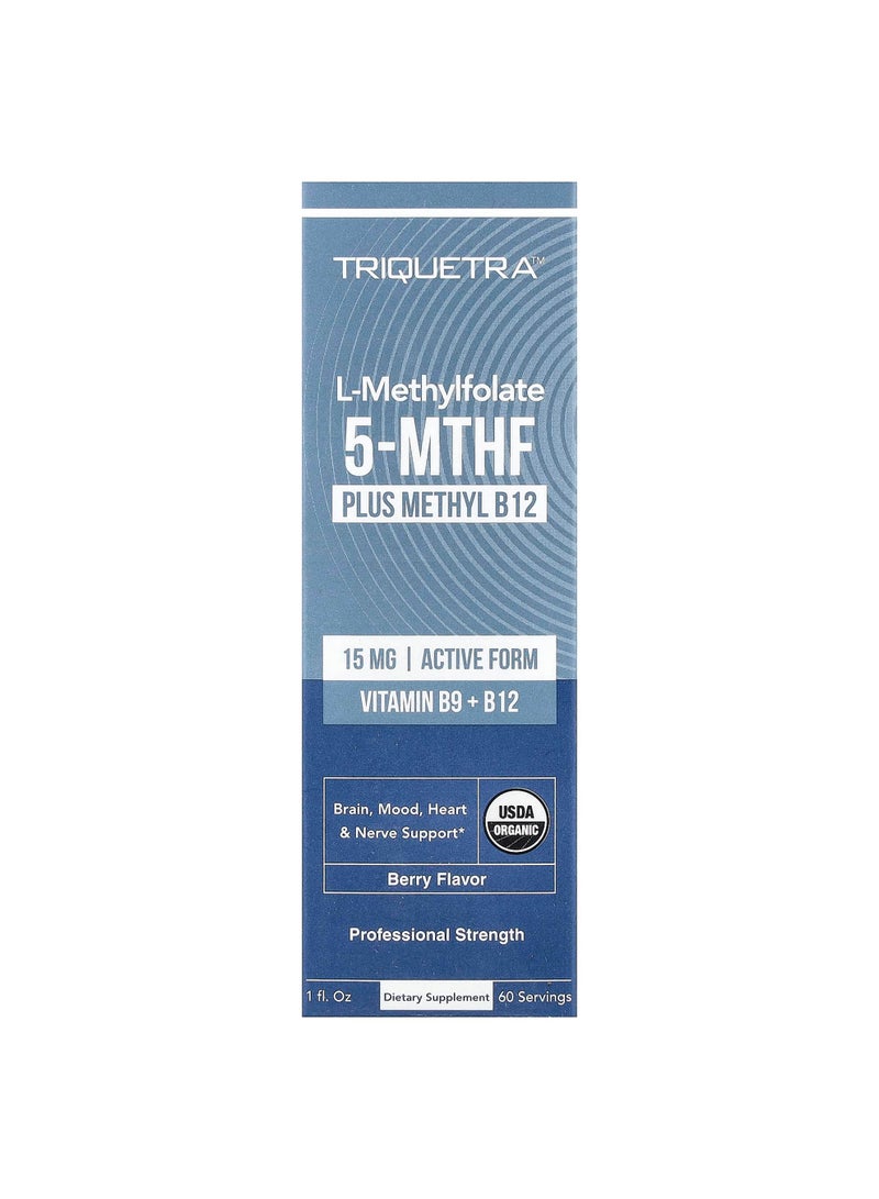 L-Methylfolate 5-MTHF Plus Methyl B12, Berry, 1 fl oz
